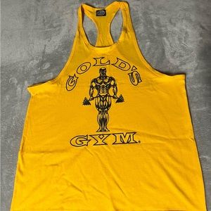 VTG Gold's Gym Men's 100% Cotton Muscle Tank Top Mustard • USA